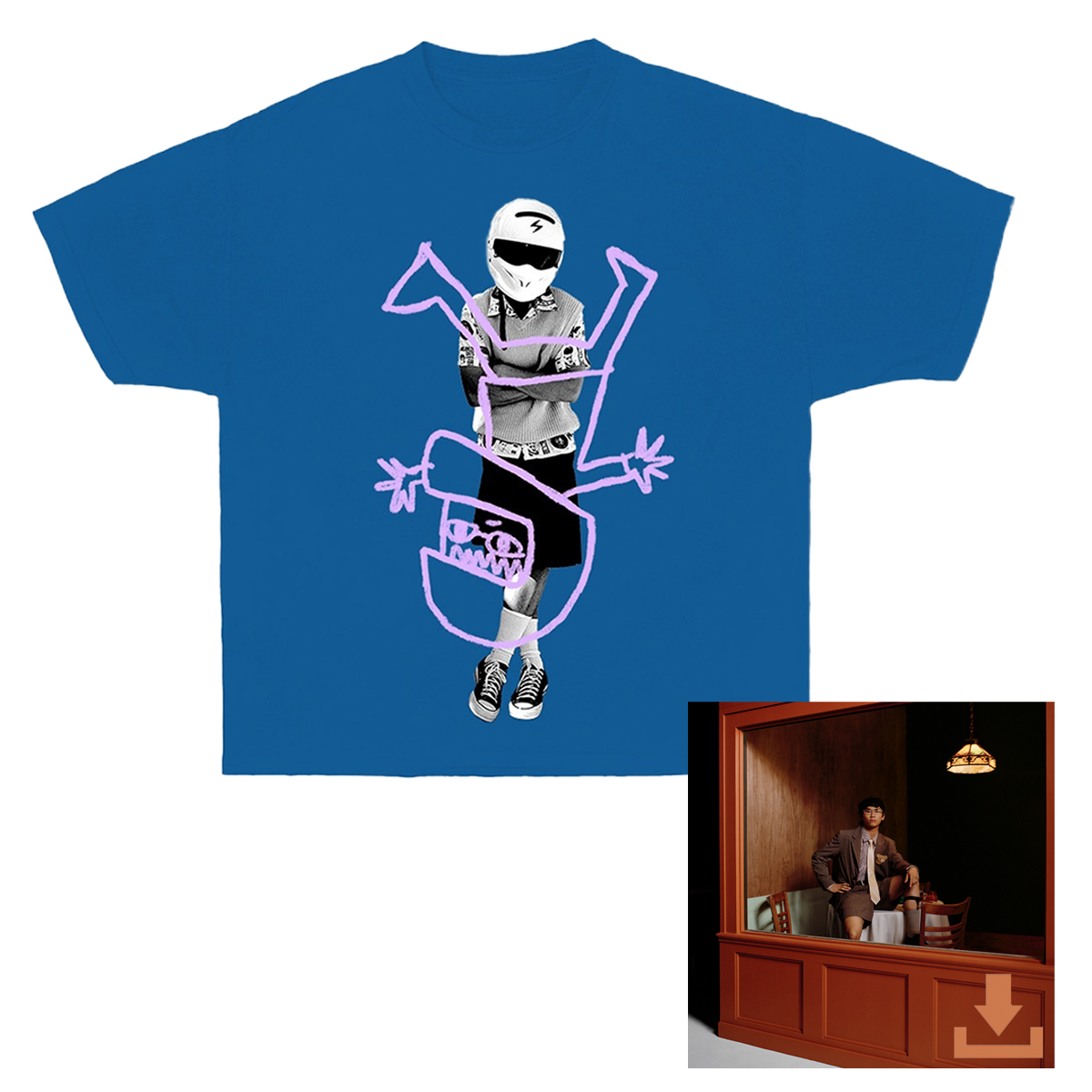 Blue Backflips Tee + BACKFLIPS IN A RESTAURANT Digital Download Bundle