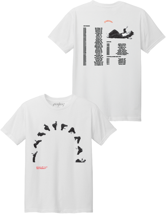 BACKFLIPS TOUR CITIES T-SHIRT - White