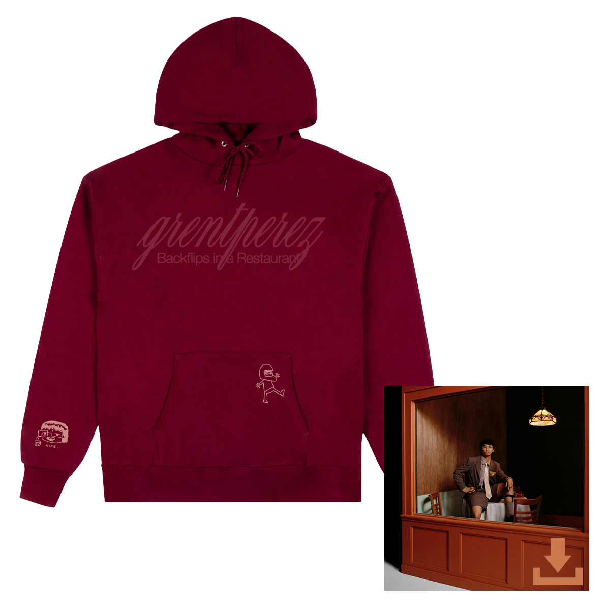 Backflips Hoodie + BACKFLIPS IN A RESTAURANT Digital Download Bundle