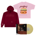 Backflips Hoodie + Pink Cheeseburger Tee + BACKFLIPS IN A RESTAURANT Vinyl Bundle